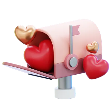 Corazón de correo  3D Icon