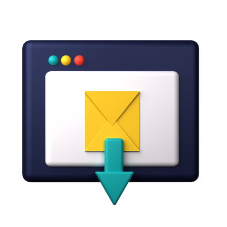 Descarga de correo  3D Icon