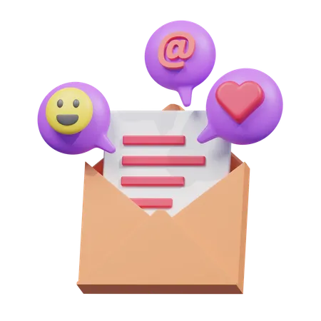 Correo electrónico con emoji  3D Icon