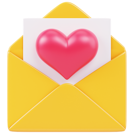 Carta romantica por correo electronico  3D Icon