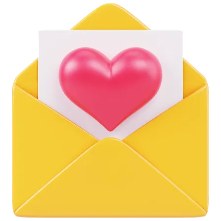 Carta romantica por correo electronico  3D Icon