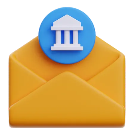 Correo electrónico del banco  3D Icon