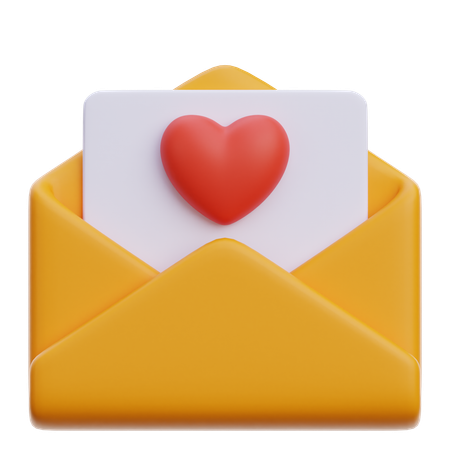 Correo electrónico de amor  3D Icon