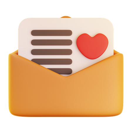 Correo electrónico de amor  3D Icon