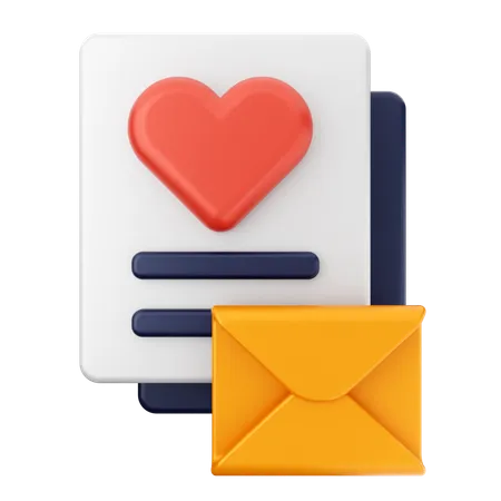 Correo electrónico de amor  3D Icon