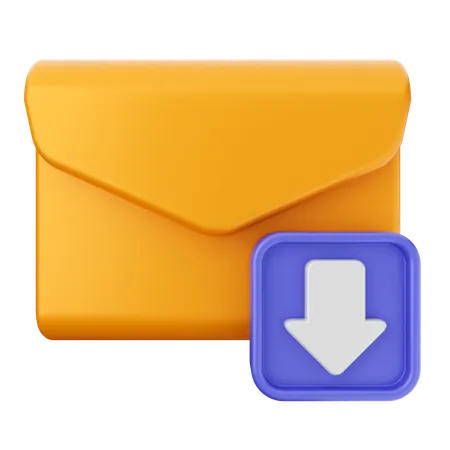 Descarga de correo electrónico  3D Icon