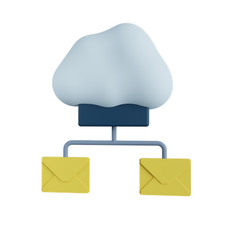 Correo electrónico en la nube  3D Illustration