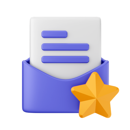 Estrella de correo  3D Icon