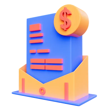 Correo financiero  3D Icon