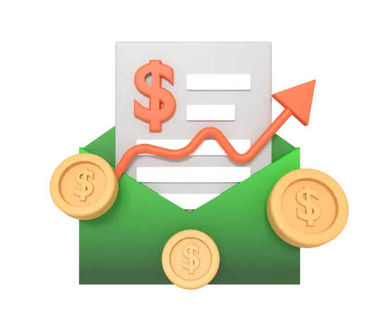 Correo financiero  3D Icon