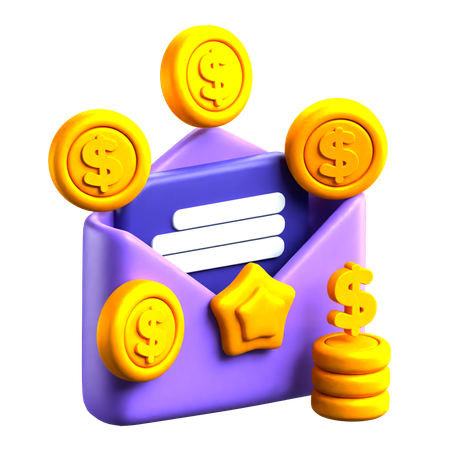 Correo de finanzas  3D Icon