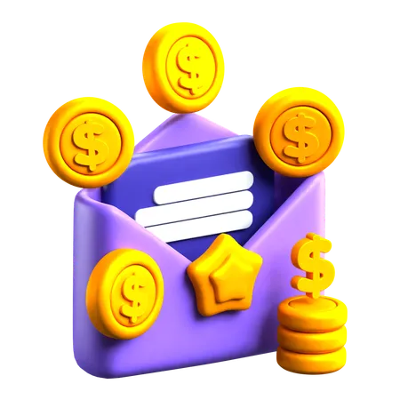 Correo de finanzas  3D Icon