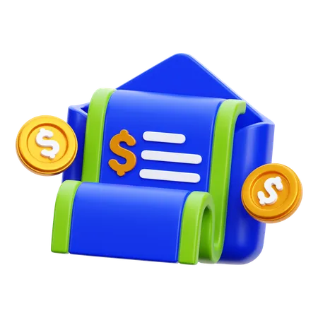 Correo de finanzas  3D Icon