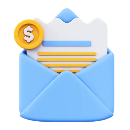 Correo de finanzas  3D Icon