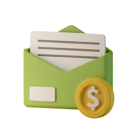 Correo de finanzas  3D Icon