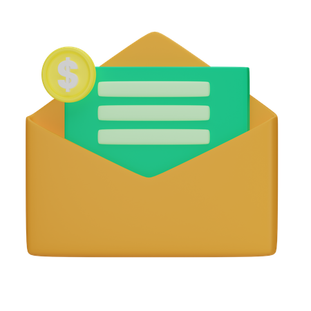 Correo de finanzas  3D Icon