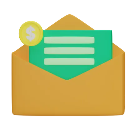 Correo de finanzas  3D Icon