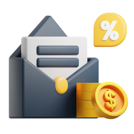 Correo de finanzas  3D Icon