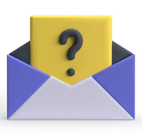 Signo de interrogación de correo  3D Icon