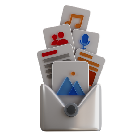 Correo de medios  3D Icon