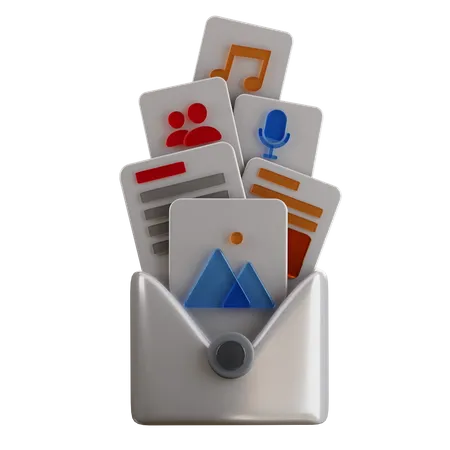 Correo de medios  3D Icon