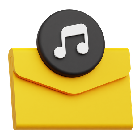 Correo de música  3D Icon