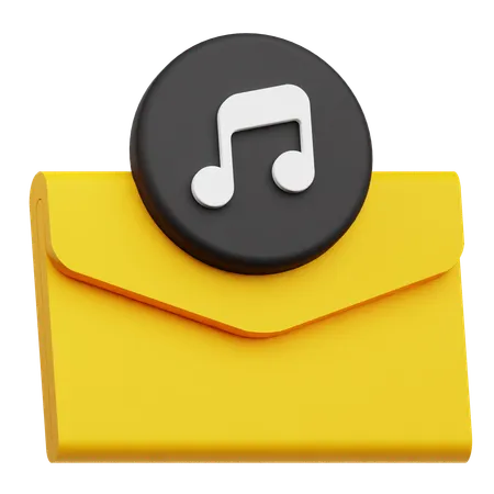 Correo de música  3D Icon