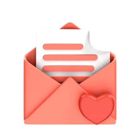 Correo romantico  3D Icon