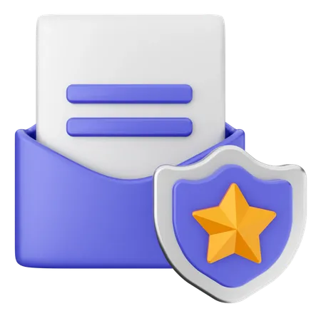 Seguridad de internet del correo  3D Icon