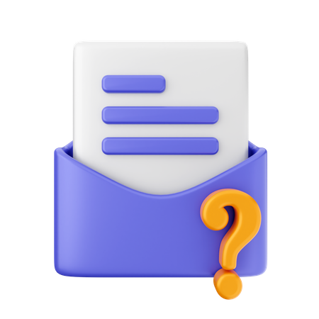 Signo de interrogación de correo  3D Icon