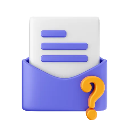 Signo de interrogación de correo  3D Icon