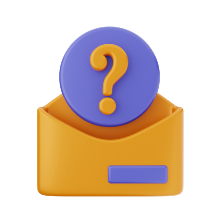 Signo de interrogación de correo  3D Icon