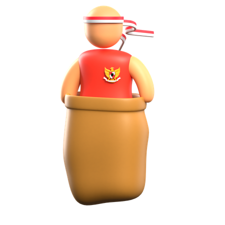 Corrida de saco  3D Icon