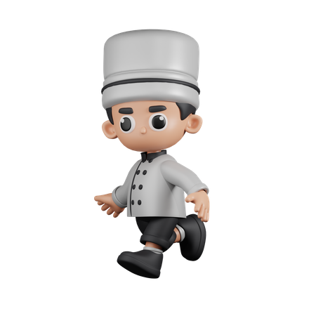 Chef corriendo  3D Illustration