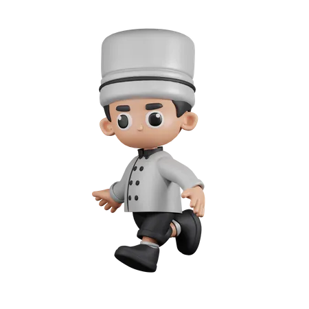 Chef corriendo  3D Illustration