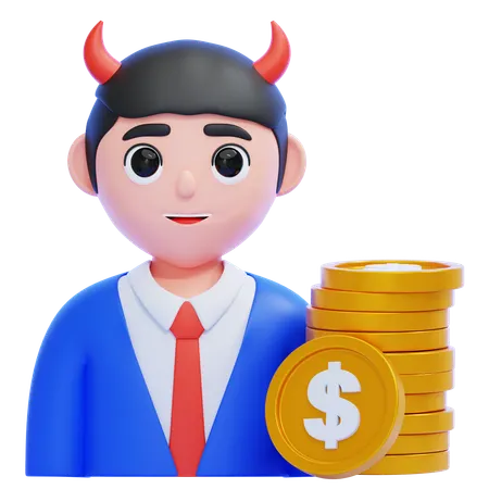 Corrupt Businessman  3D Icon