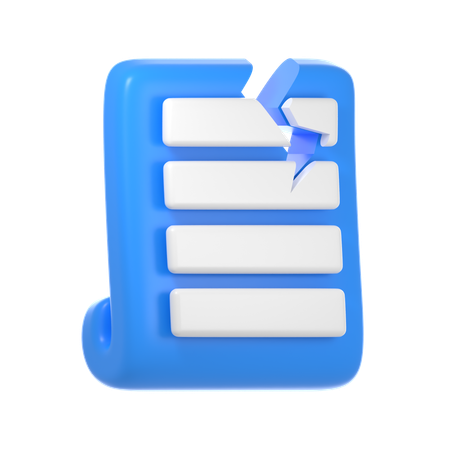 Corrupt Document  3D Icon