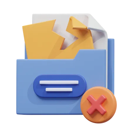 This 3 D Illustration Shows A Broken Document Icon Typically Used To Indicate Corrupt Or Damaged Files Needing Recovery 3D Icon