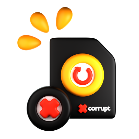 Corrupt Files  3D Icon