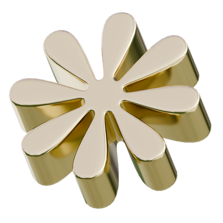 Cortador de galletas con forma de flor, forma abstracta  3D Icon