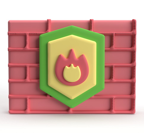 Cortafuegos  3D Icon