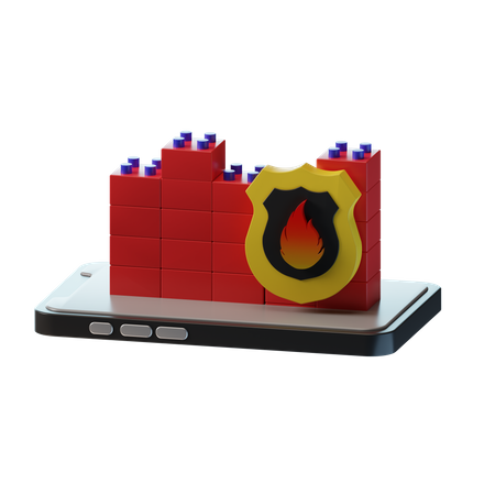 Cortafuegos  3D Icon