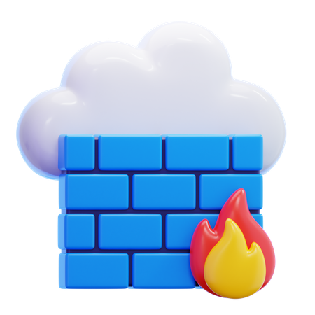 Cortafuegos en la nube  3D Icon