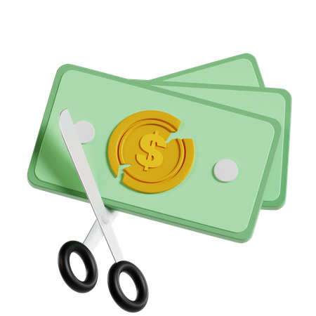 Cortando dinheiro  3D Icon