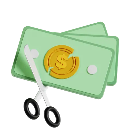 Cortando dinheiro  3D Icon
