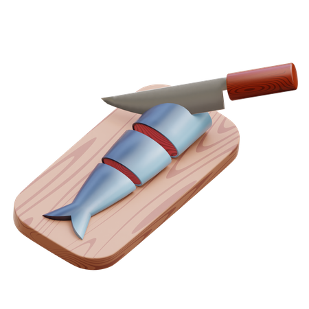 Cortando peixe  3D Icon