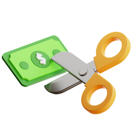 Cortar nota de dinheiro  3D Icon
