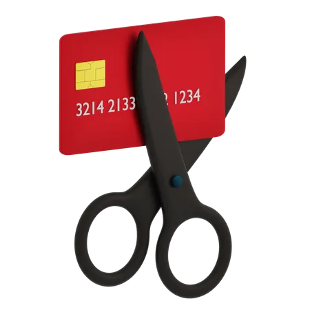 Cortar cartão de crédito  3D Icon
