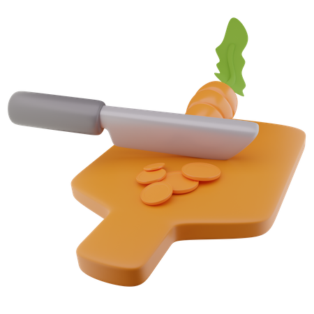 Cortando cenoura  3D Icon
