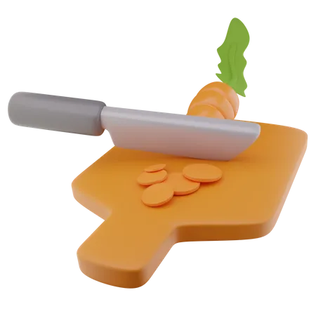 Cortando cenoura  3D Icon